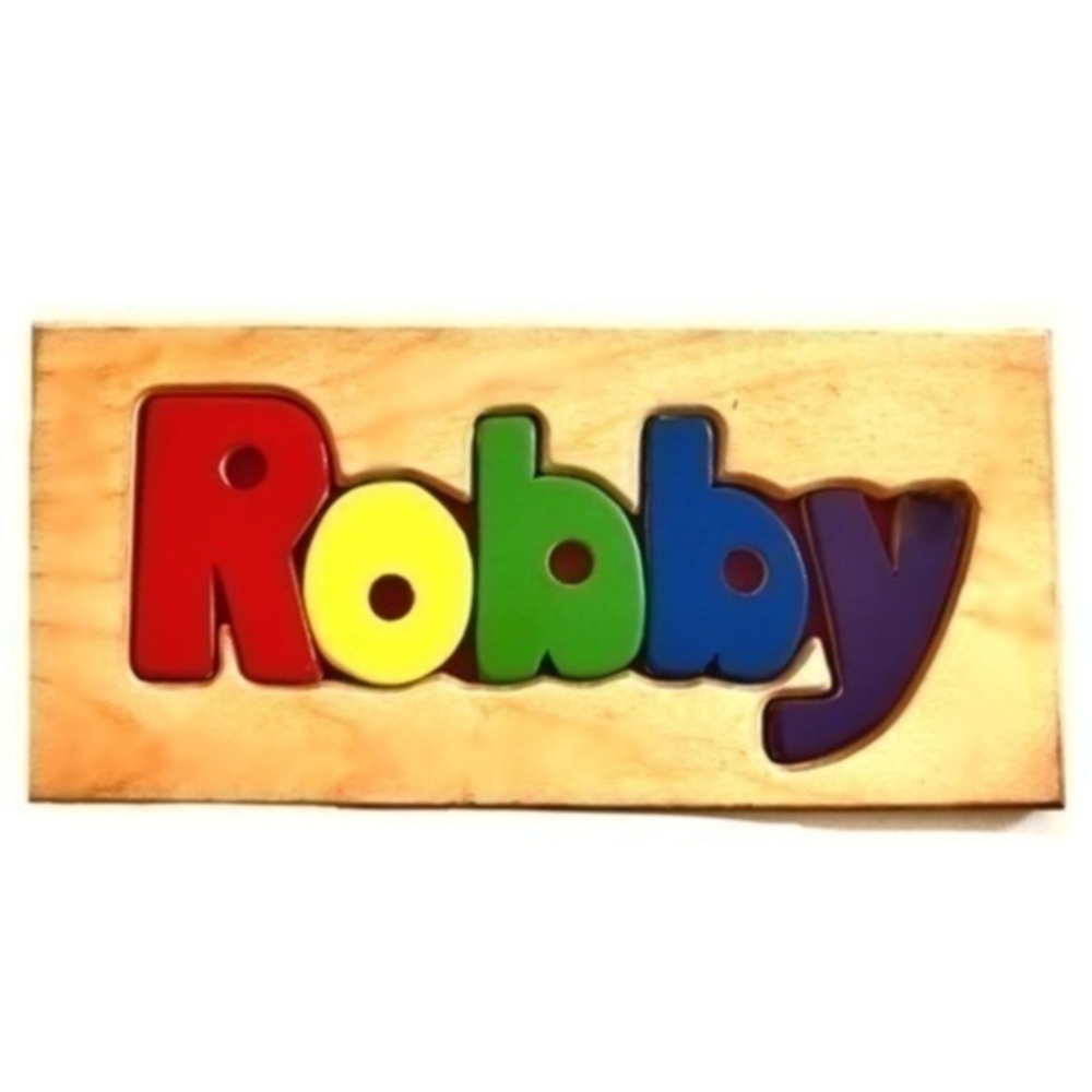 5 for $25! “Robby" Rainbow Wooden Name Puzzle!